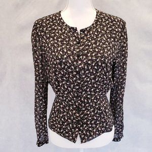 3/$25 Dana Buchman Floral Silk Fitted Blouse